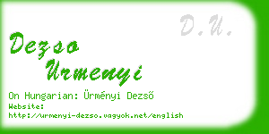 dezso urmenyi business card