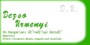 dezso urmenyi business card